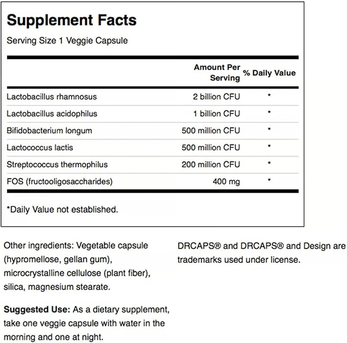 Swanson Probiotic Complex 4.2 Billion CFU 5-Strain Digestive Health Fat Metabolism Satiety Prebiotic FOS Complex Supplement 120 Veggie DRcaps (2 Pack)