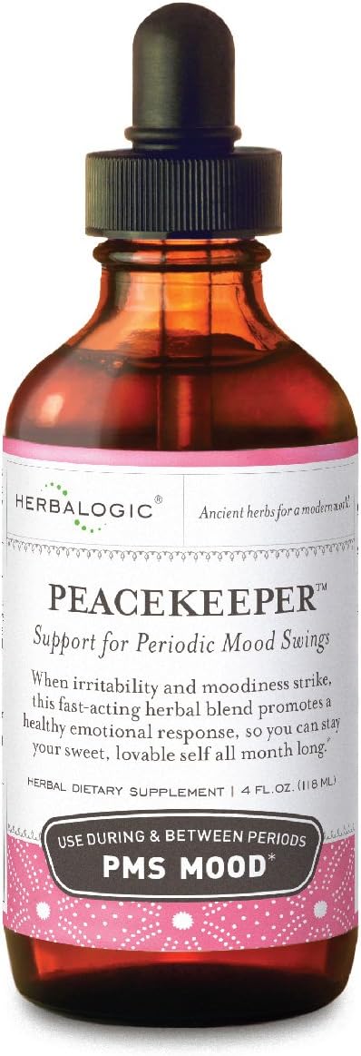 Peacekeeper Liquid Herb Drops - Reduces PMS Related Mood Swings - Based on The Traditional Chinese Formula Xiao Yao San with Added Herbs for Mood Support - Contains Turmeric - 4 Fl. Oz.
