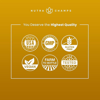 NutraChamps Korean Red Panax Ginseng Capsules | Extra Strength Ginsenosides for Energy, Focus, Performance, Vitality & Immune Support | Korean Red Ginseng Root Extract (90, Premium Gold)
