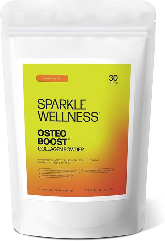Osteo Boost (Orange) [30 Serves] | Collagen Powder Supplement | FORTIBONE Bioactive Collagen Peptides and Buffered Vitamin C Nutra C | Bone Supplements