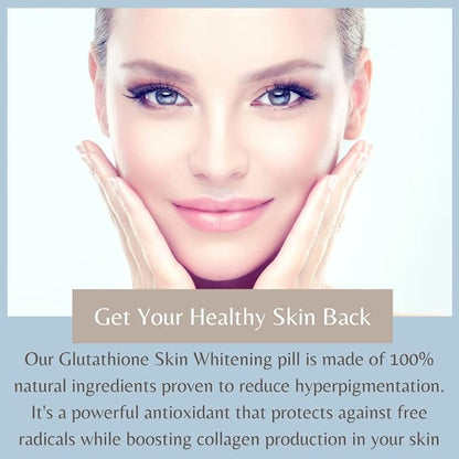 Glutathione Whitening Pills - Recover Your Youth, Get Rid of Dark Spots, Acne Scars & Hyperpigmentation - Natural Skin Whitening Pills – Non-GMO –90 Skin Lightening Capsules