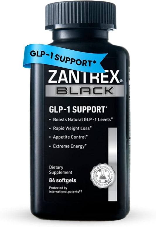 Zantrex Black – Naturally Boost GLP-1 & Metabolism Support | Appetite Suppressant, Thermogenic Energy, Weight Loss Formula | 84 Pills