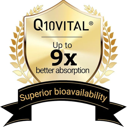 Q10Vital CoQ10 100 mg Liquid | Superior Absorption – Up to 9 Times Better Absorption | Strong Antioxidant for Heart Health, Energy Production, Anti-Aging, and Skin Health | Sugar-Free | Apple Flavor