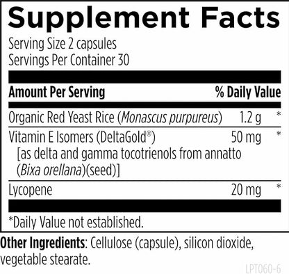 Designs for Health - Lipotrienols RYR, 60 Vegetarian Capsules