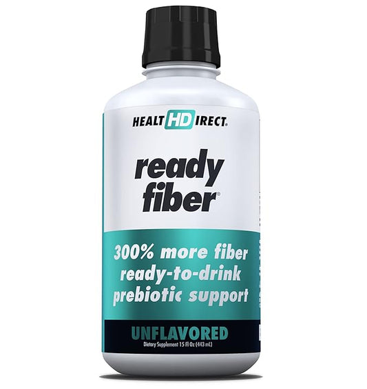 HEALTH DIRECT - Ready Fiber - Prebiotic Liquid Fiber Supplement for Women, Men and Kids - 15 Fl Oz - 15-30 Servings, Unflavored - Easier Than Gummies, Powders and Pills