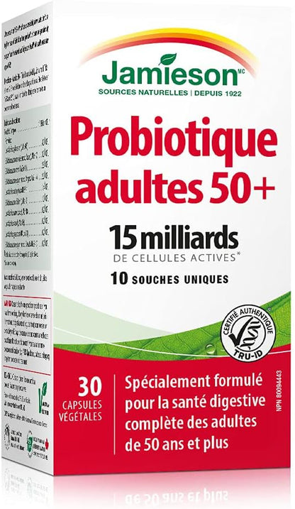Jamieson Adult 50+ Probiotic Complex, 15 Billion, 30 vegi caps