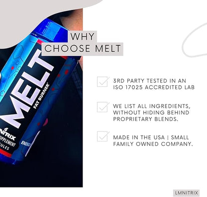 MELT EXT - Extreme Thermogenic Fat Burner - Powerful Weight Loss Aid, Stronger Than Most Diet Pills - True Plateau Destroyer - Lose Weight Fast for Men and Women - 60ct