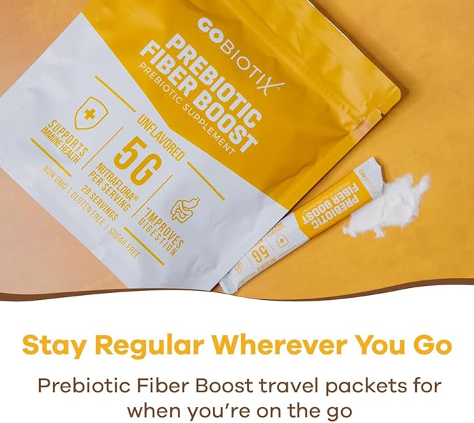 GoBiotix Prebiotic Fiber Supplement Powder for Digestive Health, Soluble Fiber for Gut Health, Gluten & Sugar Free, Keto, Vegan, 20 Servings (Travel)