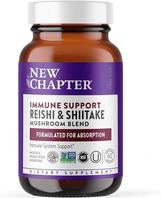 New Chapter Immune Support LifeShield Immune Support with Organic Reishi Mushroom Vegan + Non-GMO, Nootropic Ingredients - 60 ct