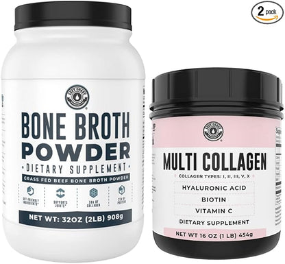 Left Coast Performance 2lb Pure Bone Broth and 1lb Multi Collagen Powder