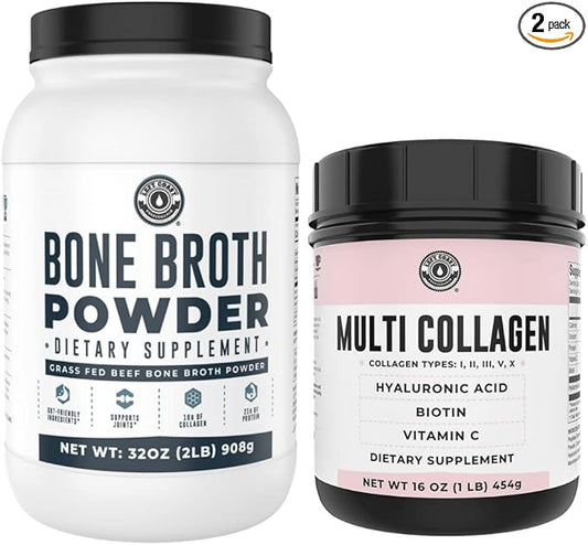Left Coast Performance 2lb Pure Bone Broth and 1lb Multi Collagen Powder