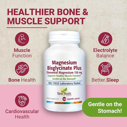 Magnesium Bisglycinate is Advanced Magnesium Glycinate Supplement (150 mg) | 200% Higher Absorption with L-Taurine, Gentle on The Stomach, Perfect for Muscle, Bone Support, (120 Capsules)