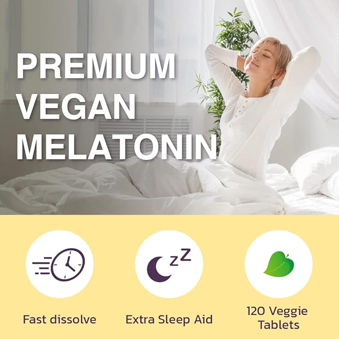 Lovita Melatonin 12 mg Fast Dissolve Tablets, Exclusive Formula with Vitamin B6, L-Theanine and 5-HTP 120 Tablets