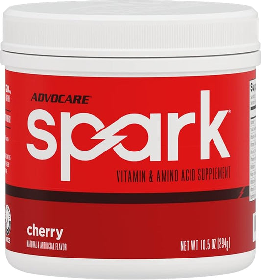 AdvoCare Spark Vitamin & Amino Acid Supplement - Focus & Energy Drink Powder Mix with Vitamin A, B-6, C & E - Also Includes L-Carnitine & L-Tyrosine - Cherry - 10.5 oz