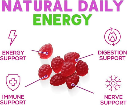 B12 Gummies for Adults, Extra Strength Energy 3000 mcg - B-12 Energy Metabolism & Immune System Support - Chewable Dietary Supplement for Adults & Kids Caffeine Free Gummy Vitamin - 60 Gummies