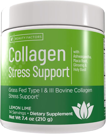 Windmill Natural Vitamins Collagen Support with Ashwagandha, Maca Root, Ginseng & Holy Basil, Supports Hair, Skin and Nails, Type I & III Grass Fed Collagen, Lemon Lime Flavor