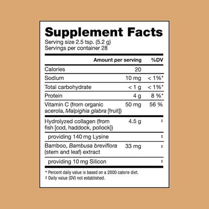Bend Beauty Marine Collagen + Co-Factors | Coconut Flavored Collagen Powder | Hydrolyzed Collagen Supplement | Fish Collagen Peptides + Silicon + Vitamin C | Supports Healthy Skin, Hair and Nails