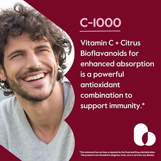 BESTVITE Vitamin C 1000mg (240 Vegetarian Capsules) (120 x 2) with Citrus Bioflavinoids - No Stearates - Vegan - Non GMO - Gluten Free