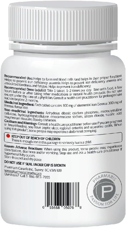 Ferofit - Ferrous Fumarate Tablets 300mg | 100mg of Elemental Iron | Prevent Iron Deficiency Anemia | Prevent Associated Tiredness & Fatigue