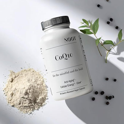 Organic CoQ10 200mg Capsules - Coenzyme Q10 - Ubiquinone - Vegan Supplements for Heart Health & Longevity - Nootropic for Cognitive Health - 60 Capsules / 2 Month Supply