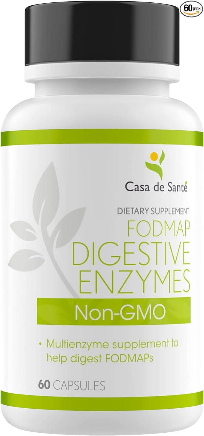 FODMAP Digestive Enzymes Certified| No High FODMAP inulin| FODMAP Keto Carnivore Intolerance Support| 18 Multi Enzyme Amylase Bromelain Lipase Lactase Protease Papain Alpha galactosidase & More No GMO