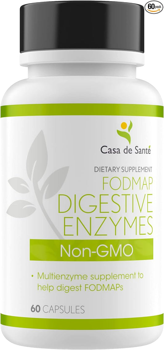 FODMAP Digestive Enzymes Certified| No High FODMAP inulin| FODMAP Keto Carnivore Intolerance Support| 18 Multi Enzyme Amylase Bromelain Lipase Lactase Protease Papain Alpha galactosidase & More No GMO