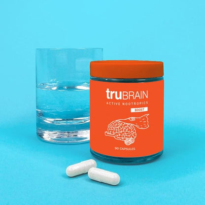 TruBrain Nootropic Capsules - Focus, Energy, Clarity. Fast Absorbing Nootropics Capsules | Brain Boosters | Improve Memory | Stop Procrastination (Strong)