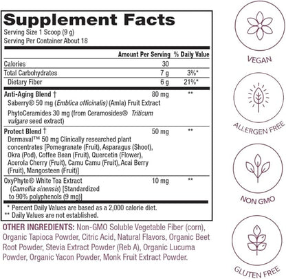 PlantFusion Vegan Collagen Beauty - Vegan Collagen Powder for Women - Hair Skin and Nails Vitamins - Gluten Free, Non-GMO, Non-Dairy (Strawberry Lemonade 18 Servings)
