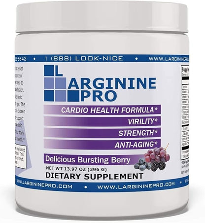 L-ARGININE PRO | 5,500mg L-Arginine Plus L-Citrulline 1,100mg Grape Powder Drink Mix Supplement for Increased Nitric Oxide Production