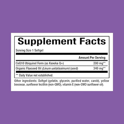 Natural Factors Ubiquinol Active CoQ10 200 mg, High-Absorption Coenzyme Q10 Supplement for Energy, Heart and Cognitive Support, 100mg, 60 Softgels