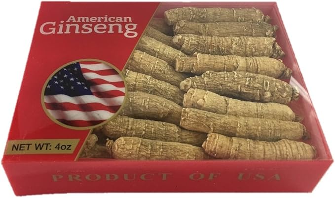 Hand-Selected A Grade American Ginseng Medium Thin-Short Size (4 Oz. Box)