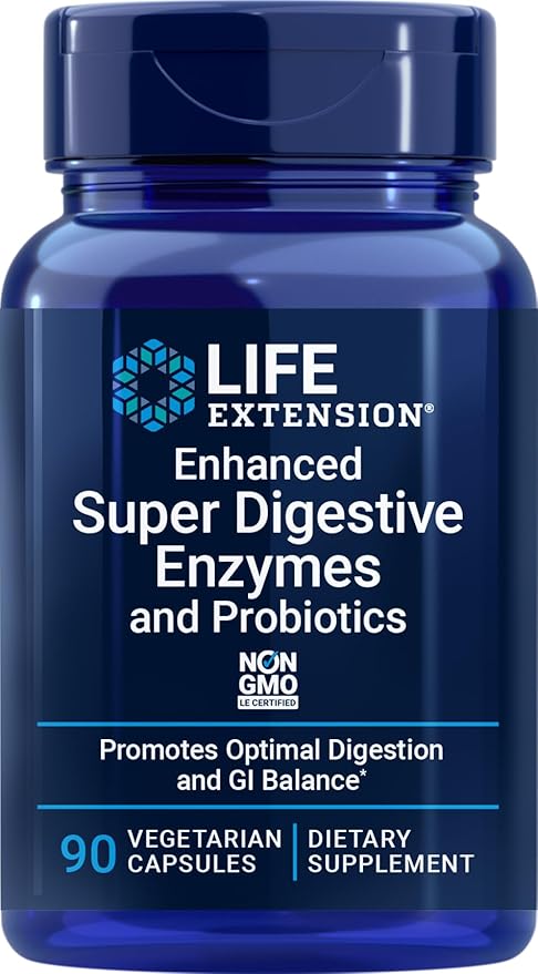 Life Extension Enhanced Super Digestive Enzymes and Probiotics, 90 Vegetarian Capsules