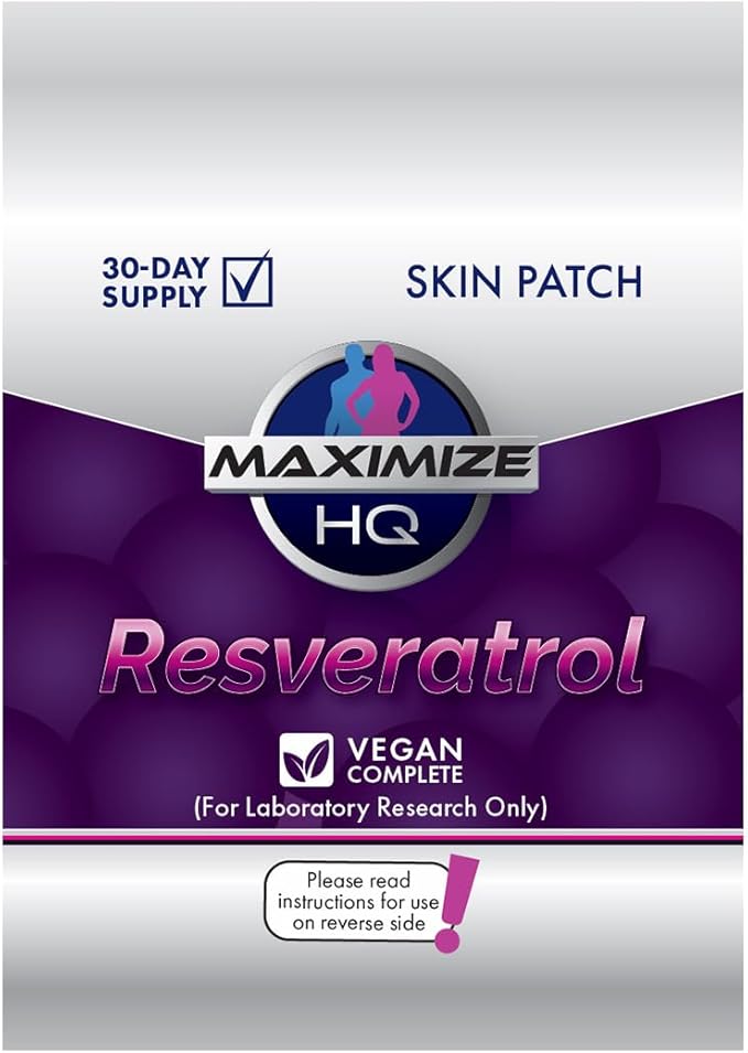 MAXIMIZE HQ Resveratrol Patches - 8 Hour Time-Release - Gluten Free - Vegan
