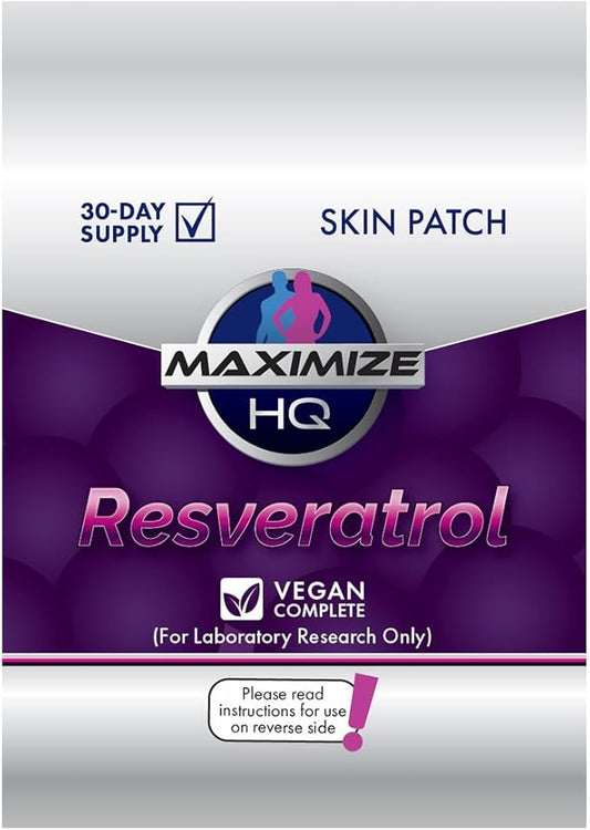MAXIMIZE HQ Resveratrol Patches - 8 Hour Time-Release - Gluten Free - Vegan