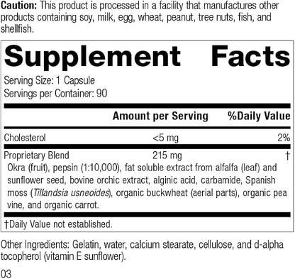 Standard Process Inc. Okra Pepsin E3 - Whole Food Digestive Health, Cholesterol, Bowel and Bowel Cleanse with Pepsin, Alfalfa, Spanish Moss, Buckwheat and Okra, Gluten Free - 90 Capsules