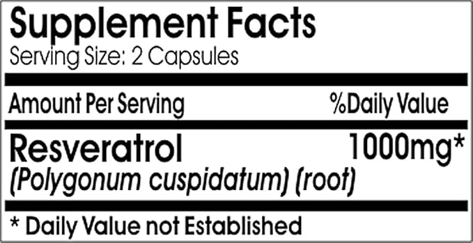 Resveratrol 1000mg, 180 Capsules