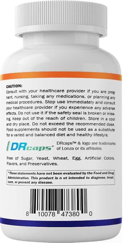 Vitamatic Lactobacillus Rhamnosus 5 Billion per DR Capsule (10 Billion Per 2 Capsules) - 60 Count - Advanced Digestive & Immune Support - Made with Prebiotic Inulin Fiber