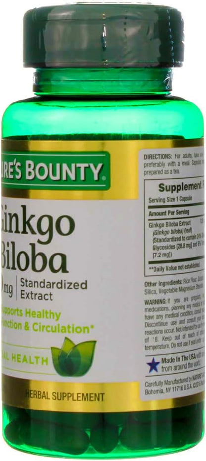 Nature's Bounty Ginkgo Biloba Capsule 120 mg 100 ea