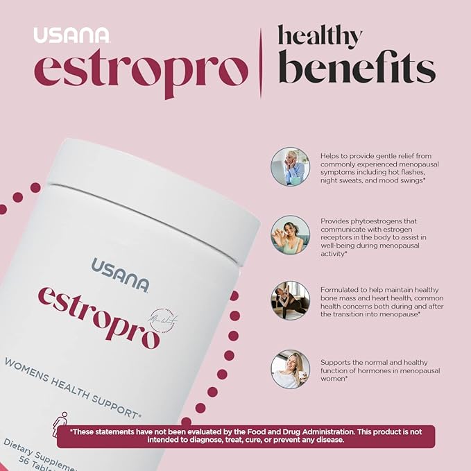 USANA EstroPro with Phytoestrogens for Symptomatic Support During Menopause* - 56 Tablets - 28 Day Supply