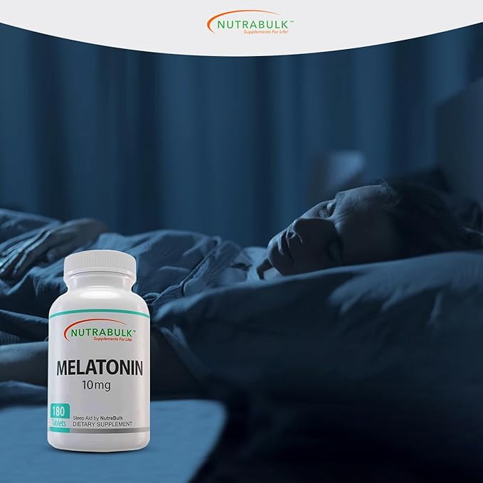 Melatonin 10 mg Tablets – Quick Release Natural Nighttime Sleep Aid for Adults. (180 Count)