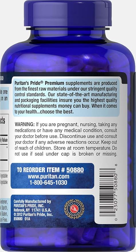 Puritan's Pride L-arginine 1000 Mg Capsules, 100 Count, White, (4332490165)