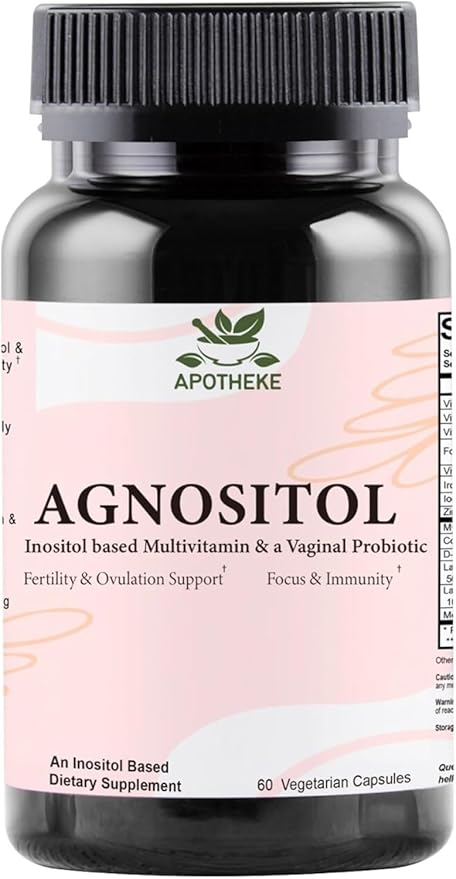 AGNOSITOL Prenatal Vitamin, Vaginal Probiotic with SMART Bacteria, Fertility, Ovulation & PCOS Support, Hormone Balance & Vaginal Health Supplement. Inositol 40:1, Folic Acid, Vitamins D3 B6/1