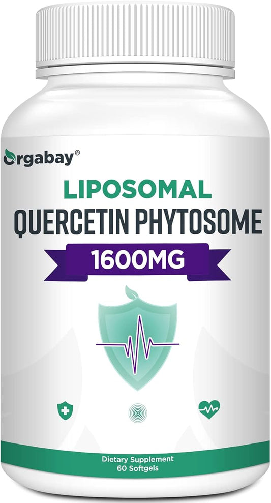 Liposomal Quercetin Phytosome 1600 mg,Bromelain 200mg,Zinc 30mg,Vitamin C Turmeric 40 mg,Highest Absorption,Quercetin Complex, 60 Softgels