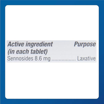Major Senna 8.6 mg Natural Vegetable Laxative Tablets - Made with Sennosides - Promotes Occasional Constipation Relief - 100 Tablets