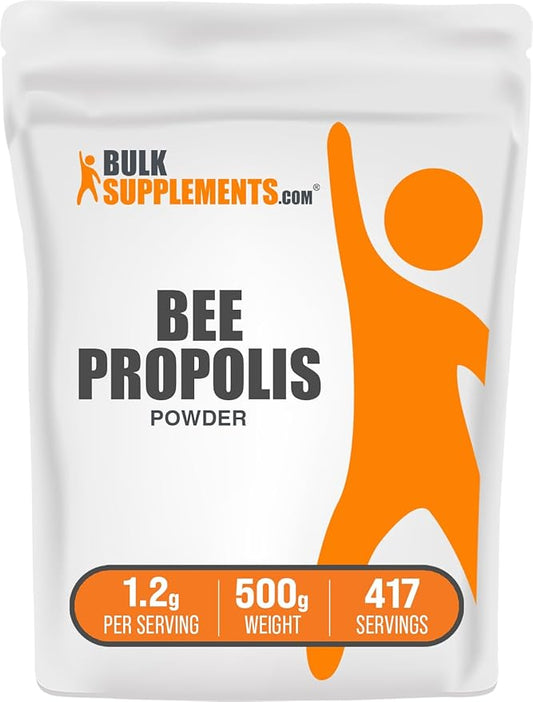 BulkSupplements.com Bee Propolis Powder - Bee Propolis Supplement, Superfood Supplement - Natural & Gluten Free, 1.2g per Serving, 500g (1.1 lbs) (Pack of 1)