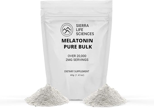 Melatonin | Natural Sleep Aid Bulk Powder | Custom Dose 2mg - 5mg Replace Capsules (40g - 20,000 Doses)