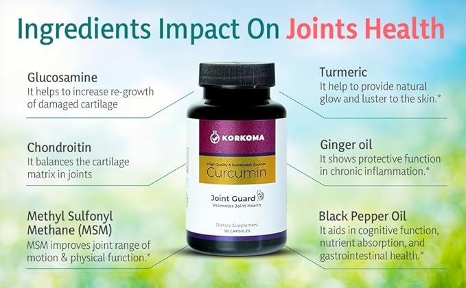 Curcumin Joint Guard - Dietary Supplement with Turmeric Extract, Promotes Joint Health, 90 Capsules