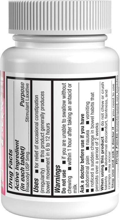 HealthA2Z® Woman's Gentle Laxative | Bisacodyl Stimulant Laxative 5mg | Constipation Relief | Gentle and Reliable | Overnight Relief (150 Tablets)