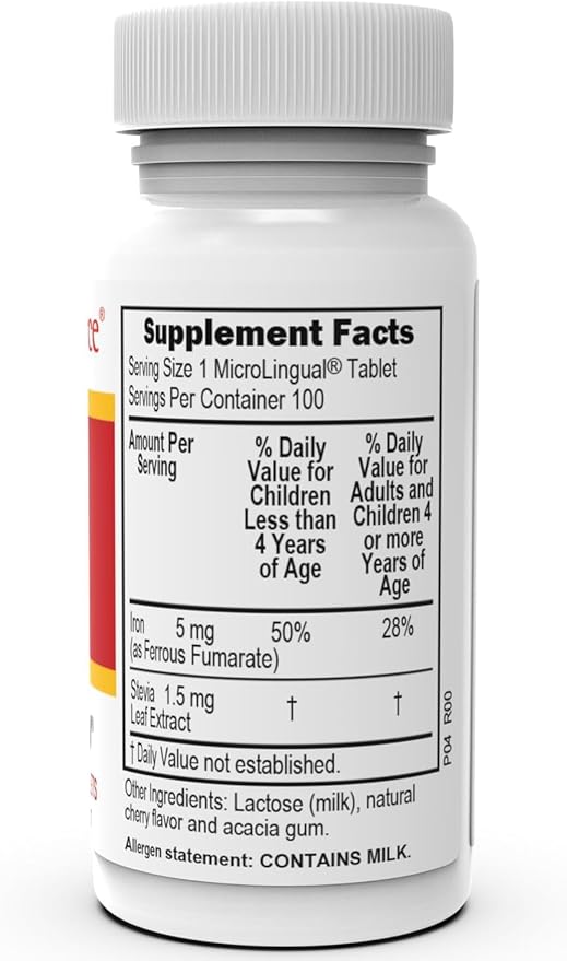 Superior Source Children?s Iron 5 mg - Ferrous Fumarate Supplement for Kids - Iron Supplement for Cell Health & Development Support - Supplement Tablets for Toddlers - 100 Instant Dissolve Tablets