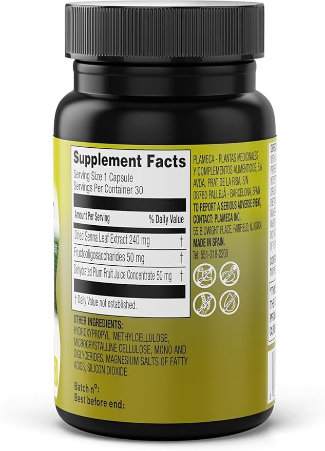 Quickisen Laxative Capsules, Relief from Occasional Constipation, Natural Senna Extract, Supports Intestinal Health, Dietary Supplement Gluten-Free and Dairy-Free, 30 Capsules